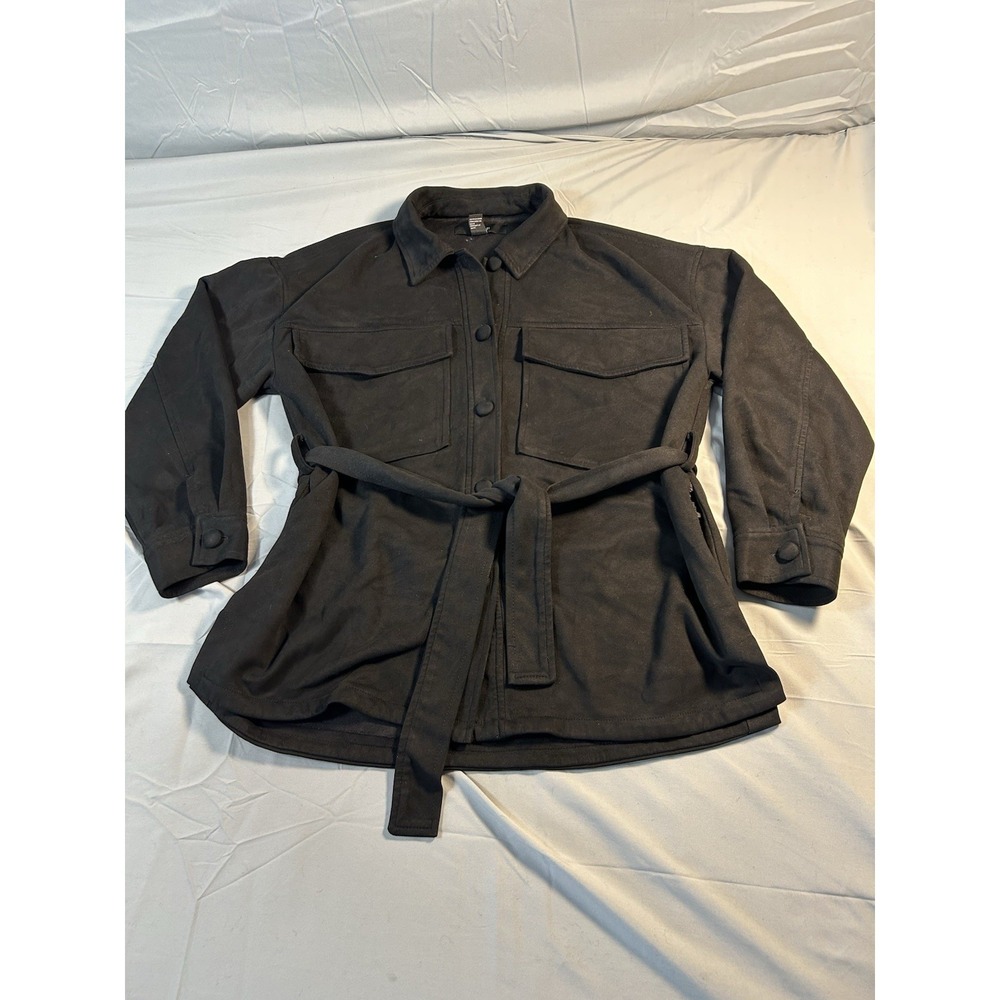 Forever 21 Structured Utility Coat Women's Medium Black